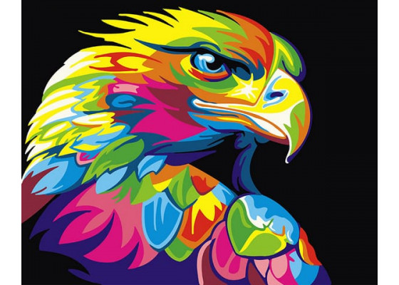 Рисунок по цифрам Радужный орел