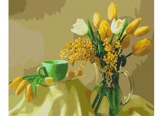 Живопись по номерам Желтые тюльпаны