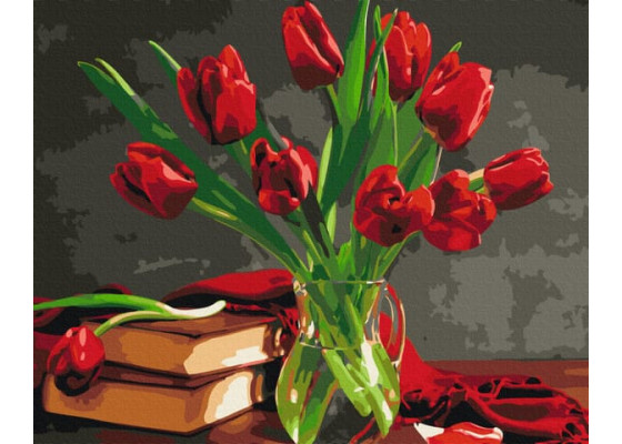 Рисование по номерам Букет тюльпанов