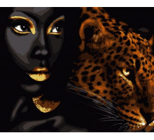 Картина по номерам Африканская жемчужина с золотой краской