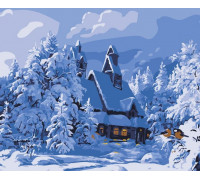 Картина по номерам Зимний домик