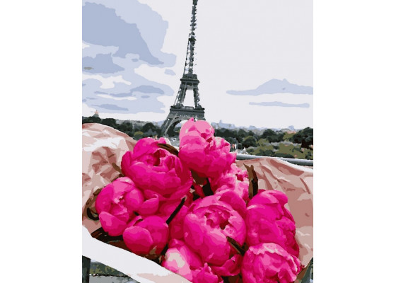 Картина по номерам Париж, пион