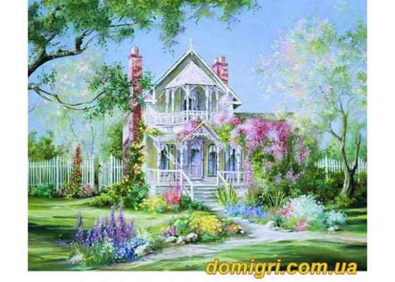 Рисование по номерам - Загородный дом - Волшебный сад (MG299 Идейка)